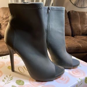 Olive green booties heels